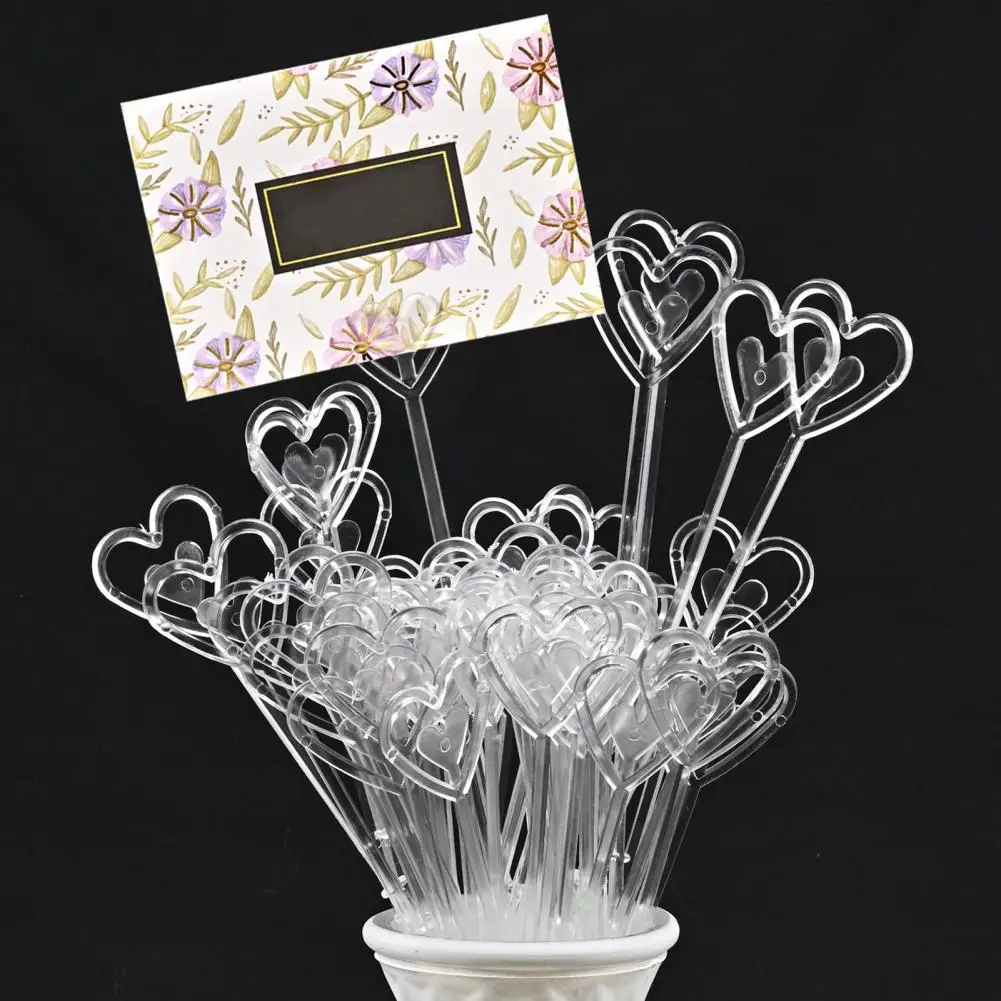 Card Holder Smooth Surface Bouquet Topper Eco-friendly Decorate  Attractive Birthday Bouquet Card Holder Flower Stick