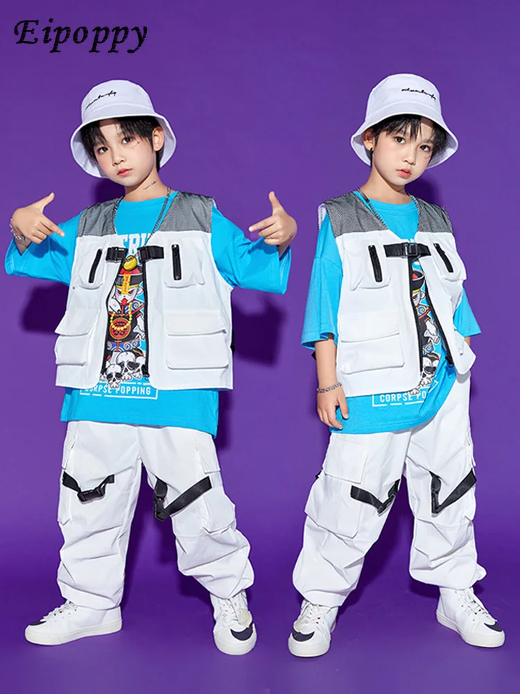 Boys' Handsome Hip Hop Costume Summer Children's Fashion Brand Vest Jazz Dance Trendy Clothes