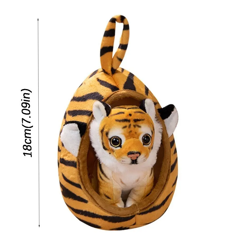 Bonito macio simulação animal brinquedo de pelúcia leão leopardo travesseiro boneca com ninho casa bebê tigre boneca de pelúcia crianças presente aniversário