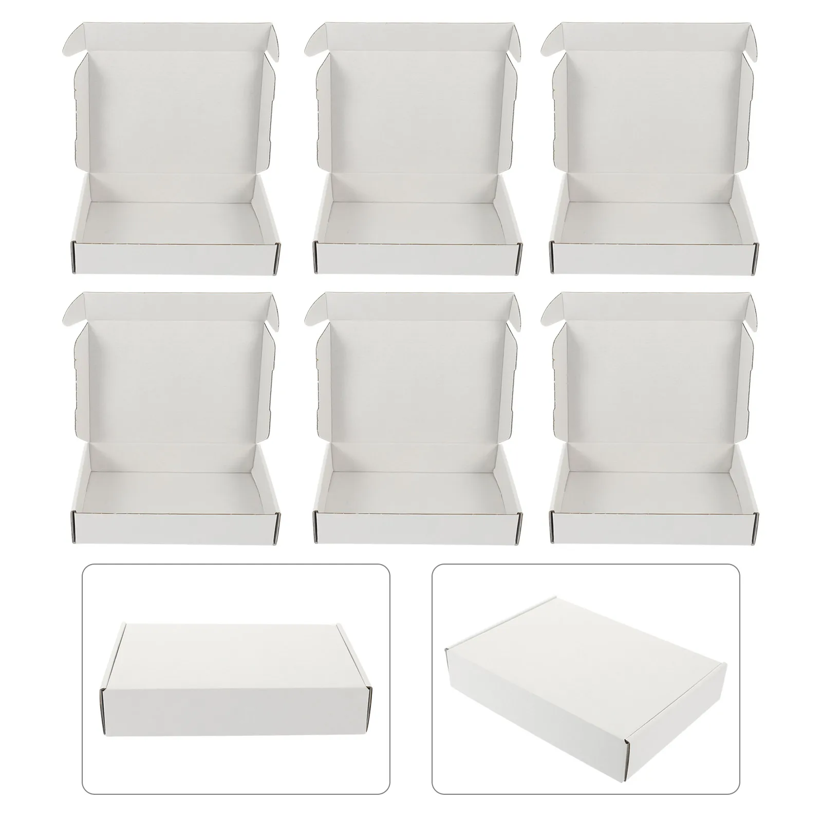 20 Pcs Packaging Boxes Corrugated Paper Moving Shipping Small Packing Boxes White Reusable Friendly Storage