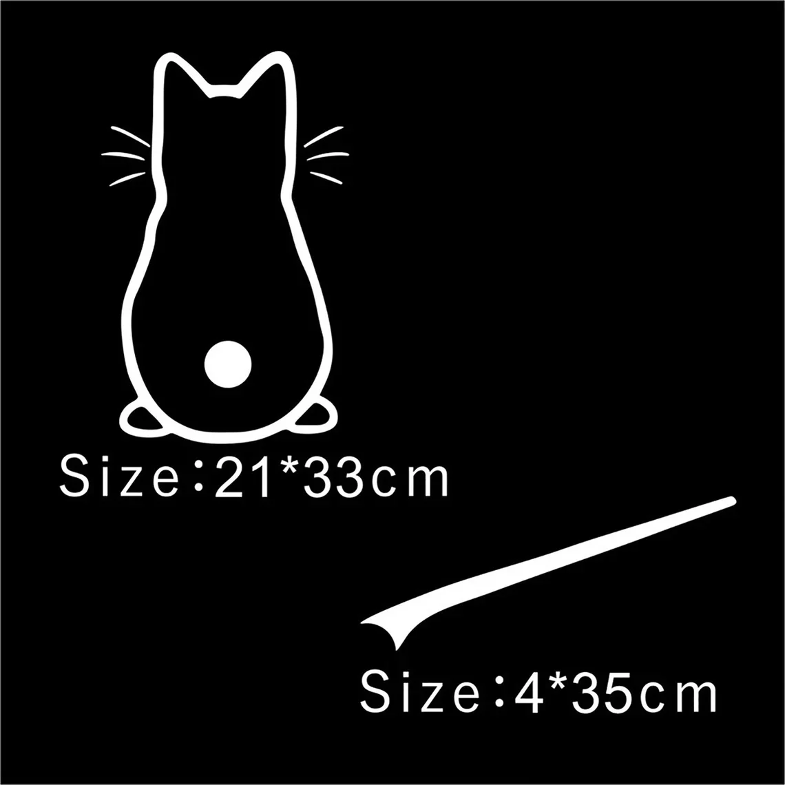 DS98# Cute Cat Car Window Sticker Waterproof Decoration with PVC for Universal Car