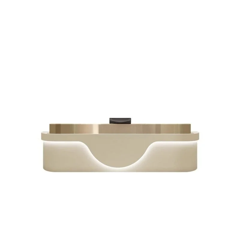 Simple modern beauty salon checkout page Stainless steel clothing store bar