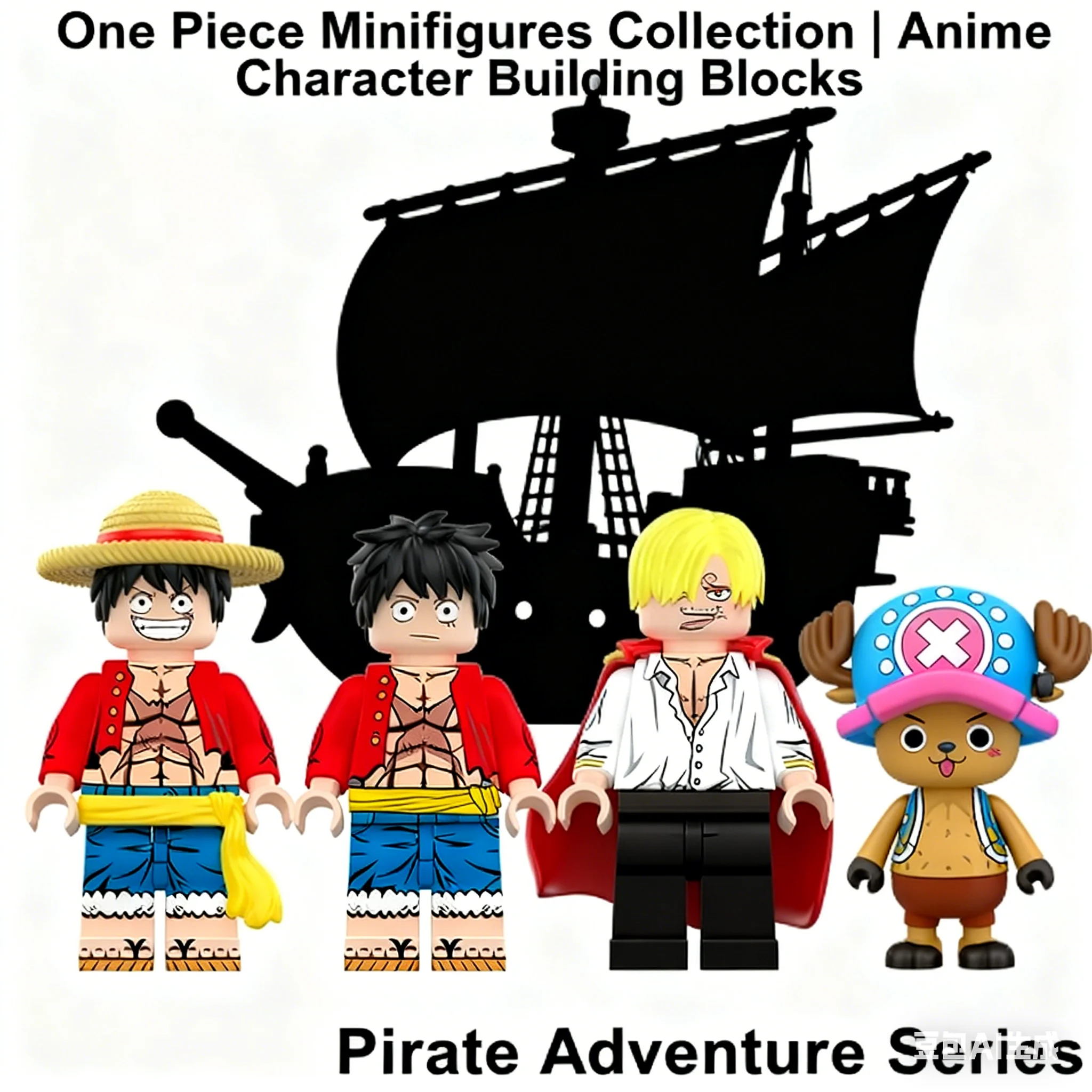 Minifiguras de One Piece Compatibles con Lego, Juguetes Coleccionables - Luffy/Sanji/Chopper, Figuras de Personajes de Anime con Articulaciones Móviles, Regalo