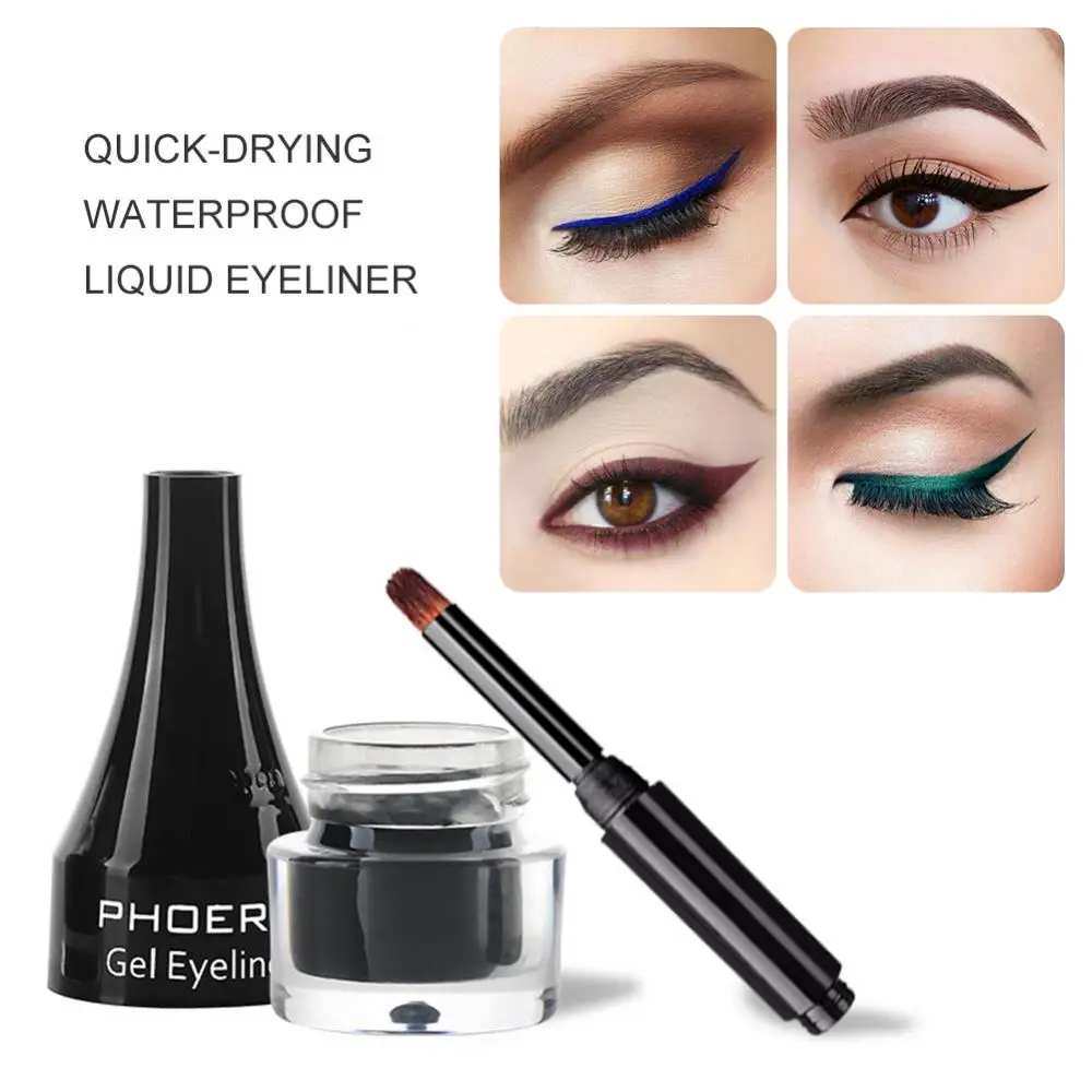 PHOERA 10 Colors Eyeliner Cream Waterproof Long-lasting Gel Eyeliner Eye Makeup Tools With Brush Set Women Beauty Cosmetics