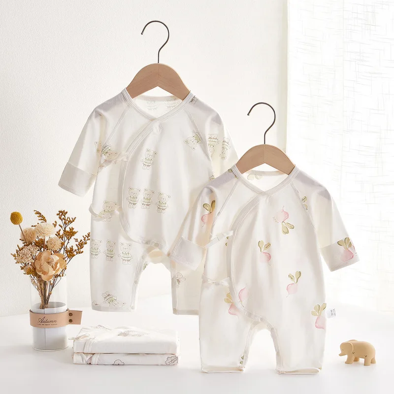 Somenie Baby Onesie Summer Boneless Newborn Monk Clothes Baby Romper Long Sleeve Pajamas Infant Newborn Clothes