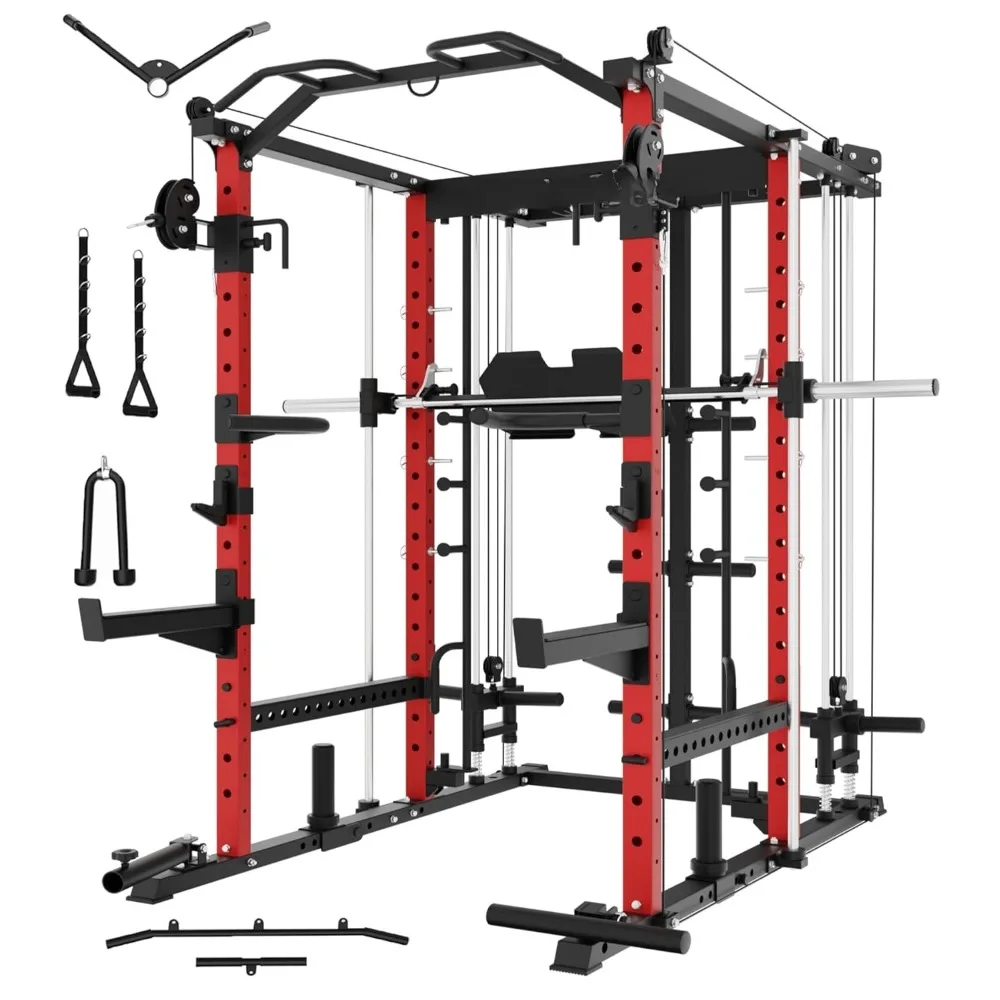 

Многофункциональный тренажер Eonfit E5: Смит-машина с вертикальной пресс-платформой, силовой тренажер-стойка для приседаний с кроссовером и тросовым тяговым механизмом LAT-Pull Down, настраиваемый под заказ