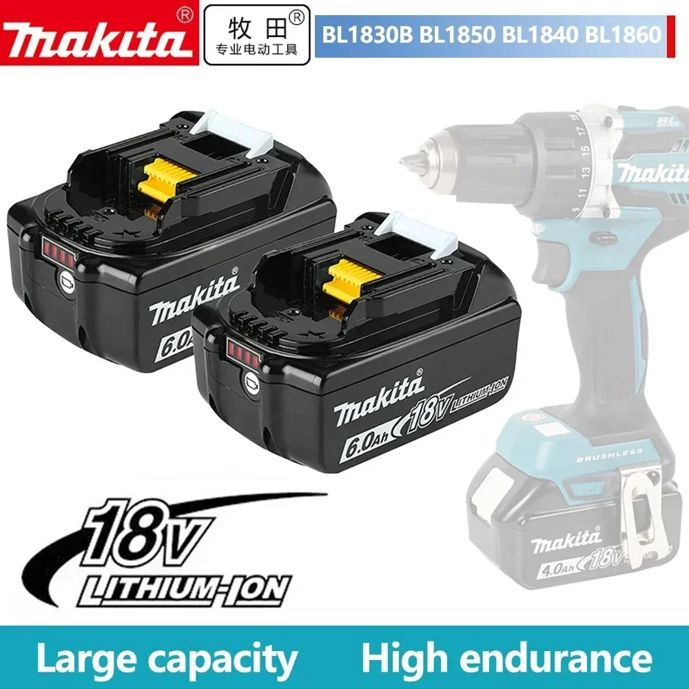 

Original Makita 18V Rechargeable Power Tool Battery, Replaceable LED Lithium-ion, 6.0 Ah 18V LXT BL1860B BL1860 BL1850 BL1830