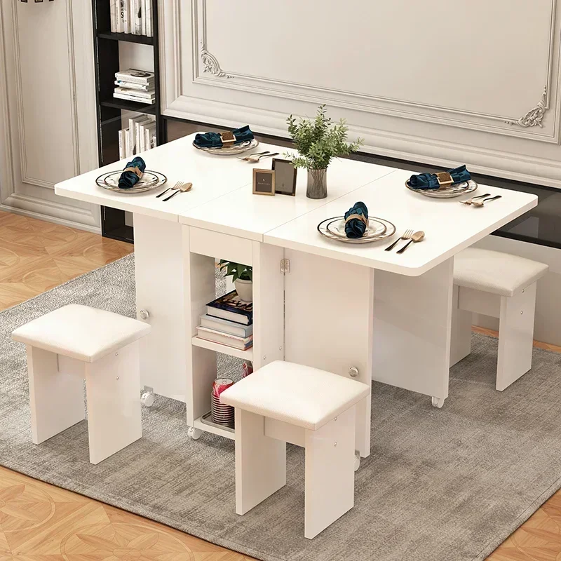 

Folding Dining Table Set 4 Chairs Decorate Simple Modern Dining Table Luxury Italian Mesas Y Sillas De Comedor Kitchen Furniture
