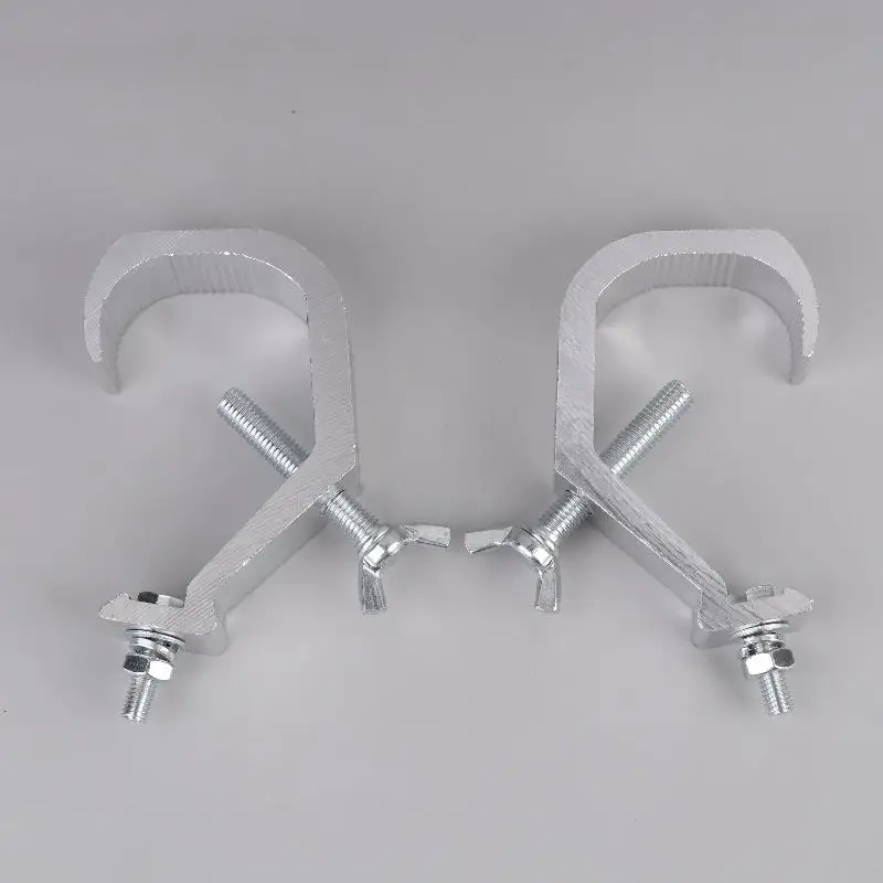 

Серебристый алюминиевый кронштейн-крюк для диджейского освещения, прожекторов, сценических светильников, максимальная нагрузка 80 кг