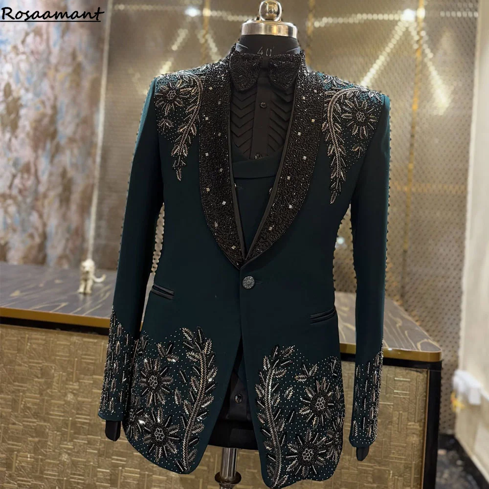 ツーピースメンズスーツ 結婚式 披露宴 司会 ダンス プロム クリスマスコスチューム メンズブレザー 中華風