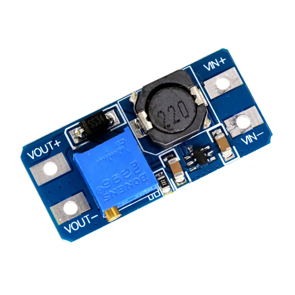 DC-DC Booster Module 2A Booster Board Input 3V/5V Turn Up 5V/9V/12V/24V Adjustable MT3608