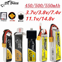 5Pcs TATTU 450/500/550mAh 3.7/3.8/7.4/11.1/14.8V Lipo Battery 75/95C For RC FPV Airplane Quadcopter Helicopter Drone Parts