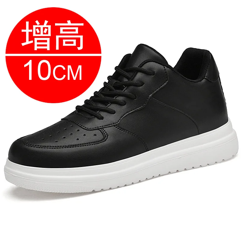 

New Height Increasing Shoes for Men 6-8-10cm Invisible Elevator Sneakers White Leathe Sport Zapatillas De Hombre Big Size 46