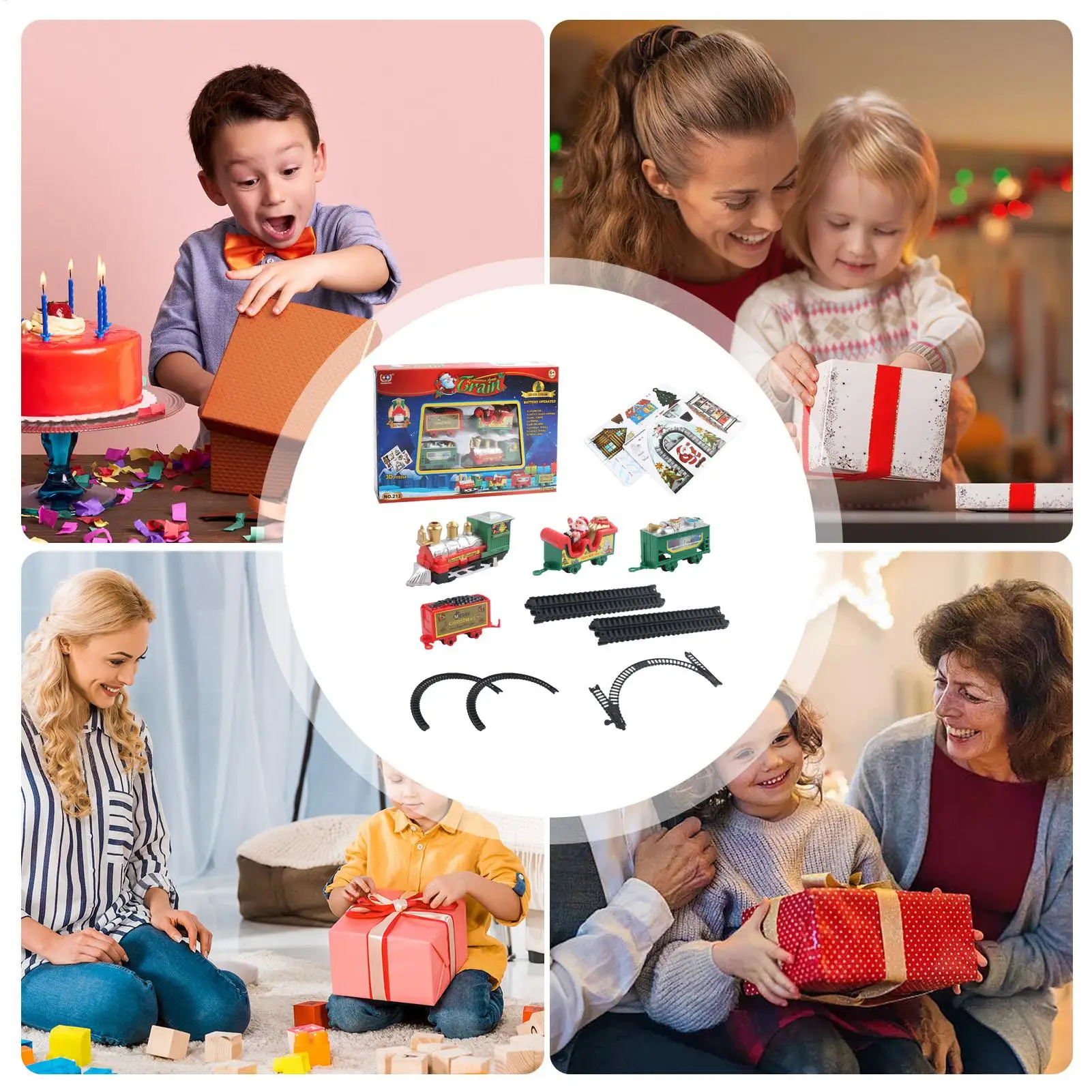 Train Tracks 13pieces Toy Cars Railway Playset Train Sets Activities For Christmas Birthday Toddler Play Imaginative Boys Girls