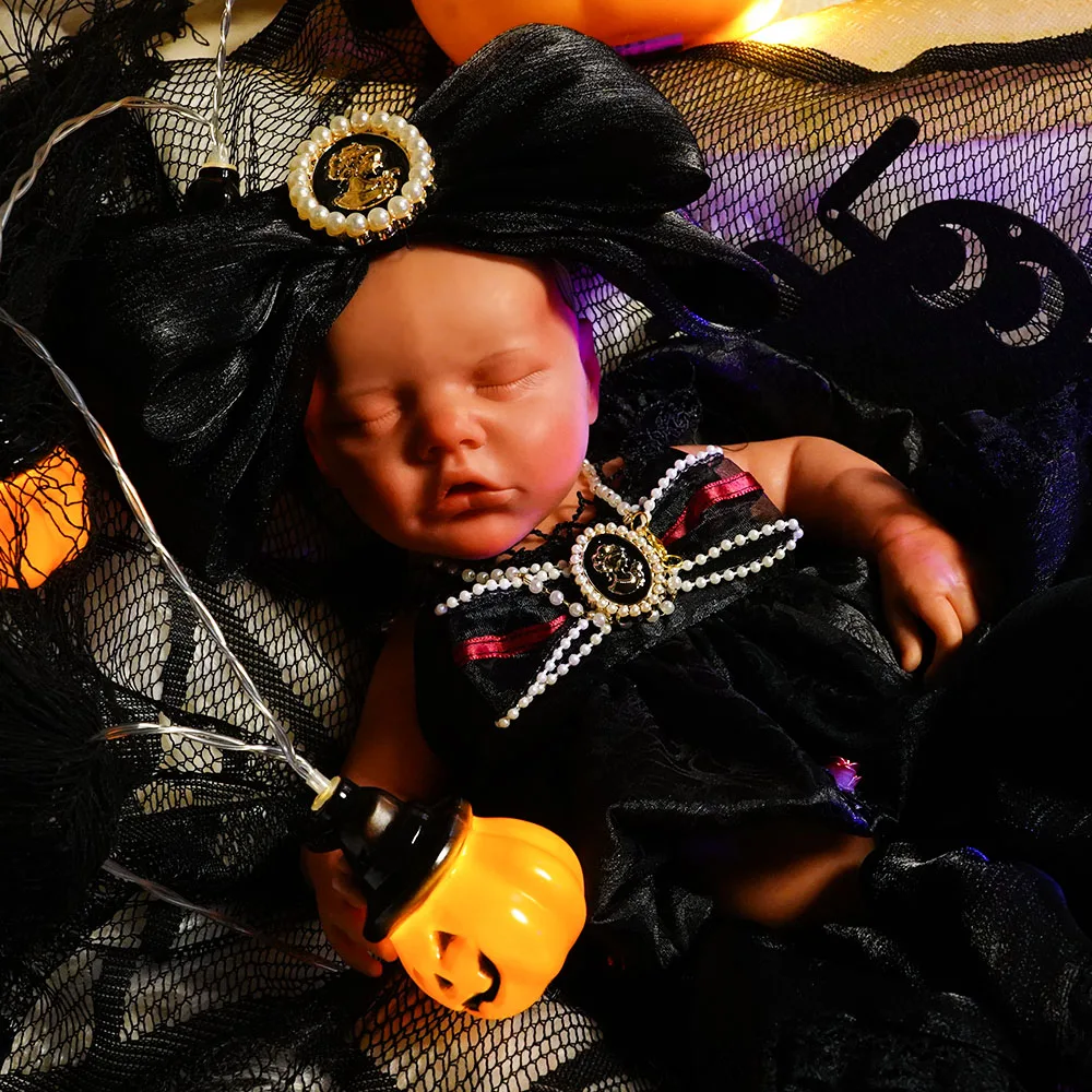 18.11 INCH grote herboren full body siliconen pop schattige glimlach pasgeboren babymeisje