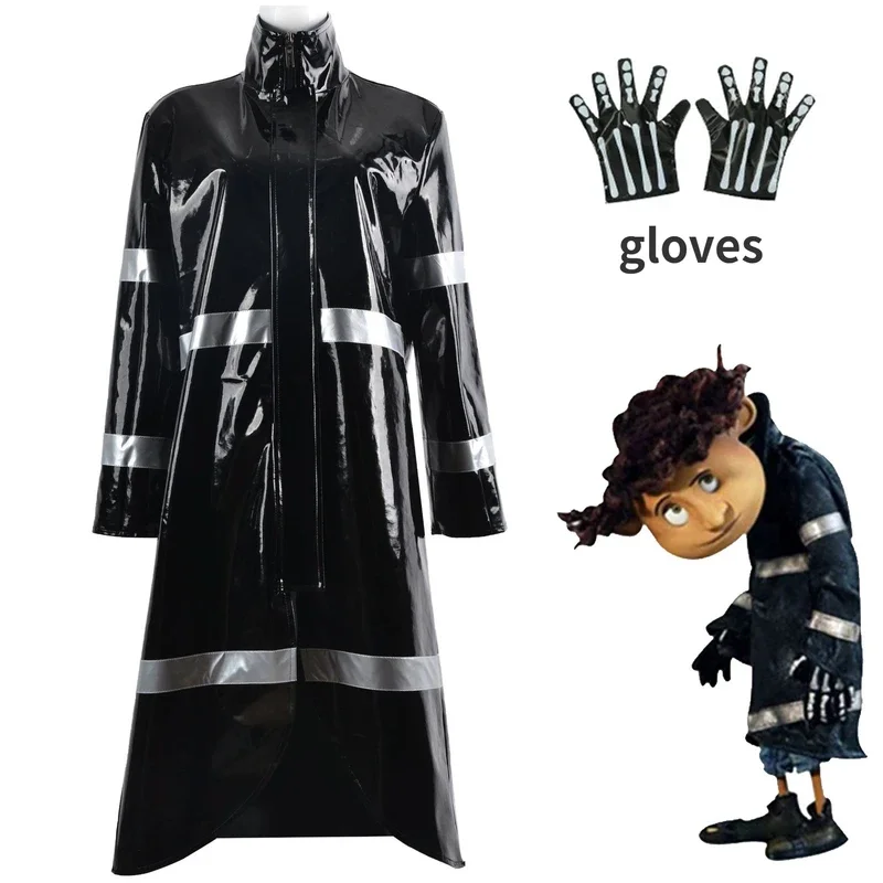 Movie Coraline Wybie lovat Cosplay Outsets costume Coraline Cosplay Hoodie Coat Halloween Party Carnival Suit Rainhat