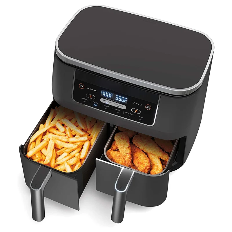 

Double Air Fryer With Dual Basket 9l Two Dual Zone 2 Basket Deep Air Fryer Electric Deep Fryer