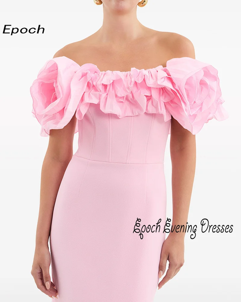 Anime Crepe direto do vestido de noite do ombro, elegante vestido de baile de coquetel para mulheres nobres,,