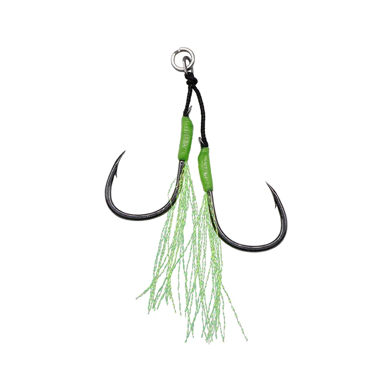 

JK JH-17 Metal Jig Luminous Assist Hook 17# High Carbon Steel Barbed Jig Assist Hooks Tackle