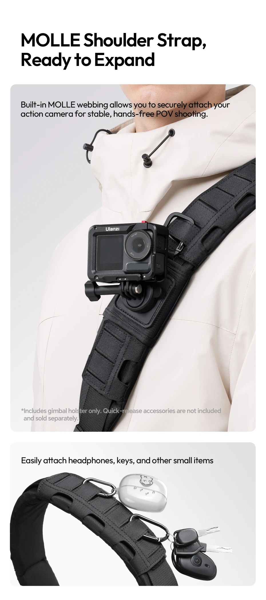 Ulanzi CB01 Kamera-Gimbal-Holster Dreipunkt-Trageriemen für DJI RS 4 Pro Mini RS 3 Mini Stabilisator – Detail 4