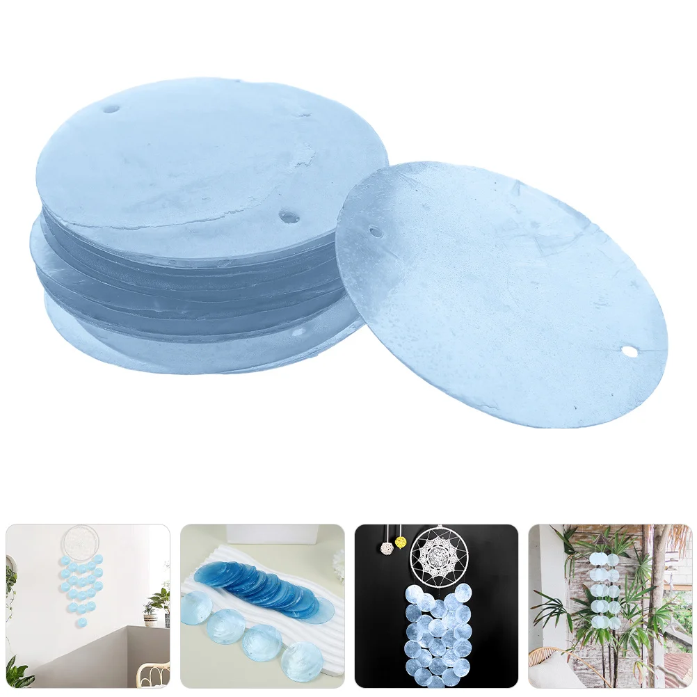 

50pcs Shell Decorative Slices 50Mm Double Holes Natural Oyster Shells For Diy Craft Home Decor Jewelry Making Accessories Flat