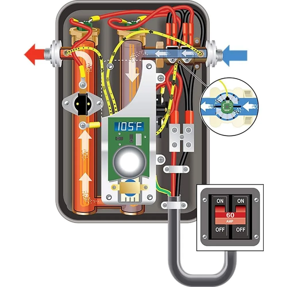 ECO 11 Elektromos tankless vize melegítő, 13KW Csukva 240 Volt vel Szabadalamazott Személyesen modulating Iparműtan