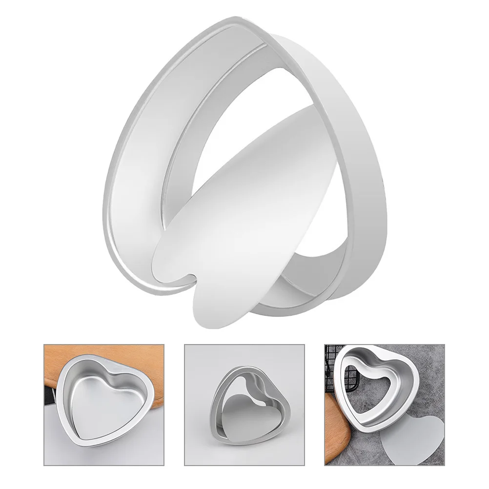 

Heart Shaped Cake Mold Aluminum Alloy Nonstick Removable Bottom Baking Pan Perfect for Cheesecakes Layer Cakes