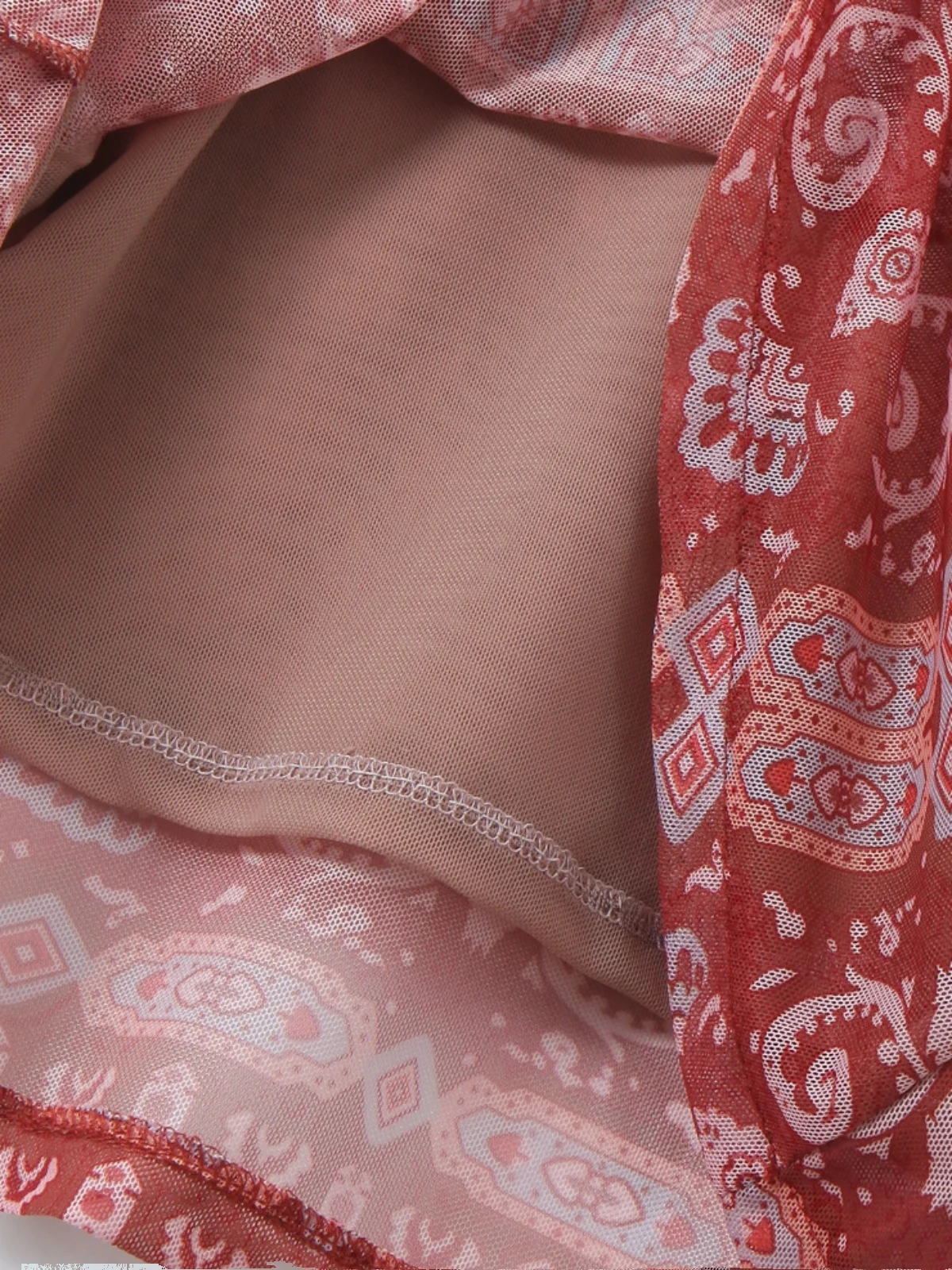 Sangle rétro épissé imprimé Svel col carré Dr Design Sensation jupe ort pour femmes rue Sle taille haute A...