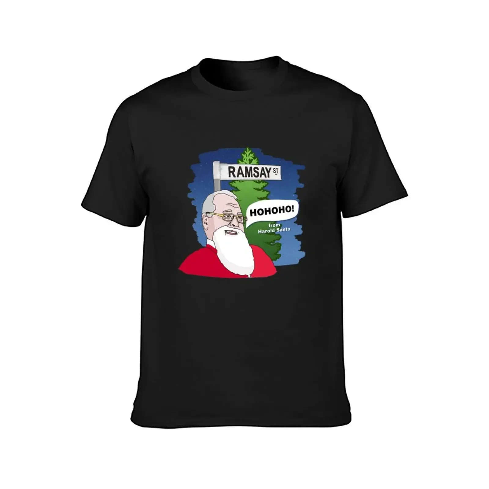 Ramsay St Xmas - Harold Santa T-Shirt man clothes oversized graphic tee graphic shirts for a boy mens vintage t shirts