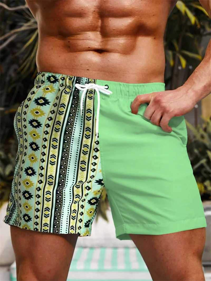 Pantalones cortos de playa para hombre, 3D Bañador con estampado, informales, hawaianos, holgados, de gran tamaño, secado rápido