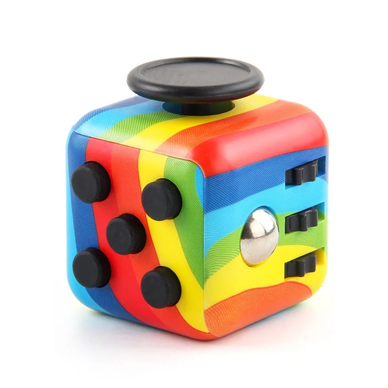 Decompression Dice Novelty Vent Toys Decompression Stress Relief Finger Magic Cube Six Sides Press Flip