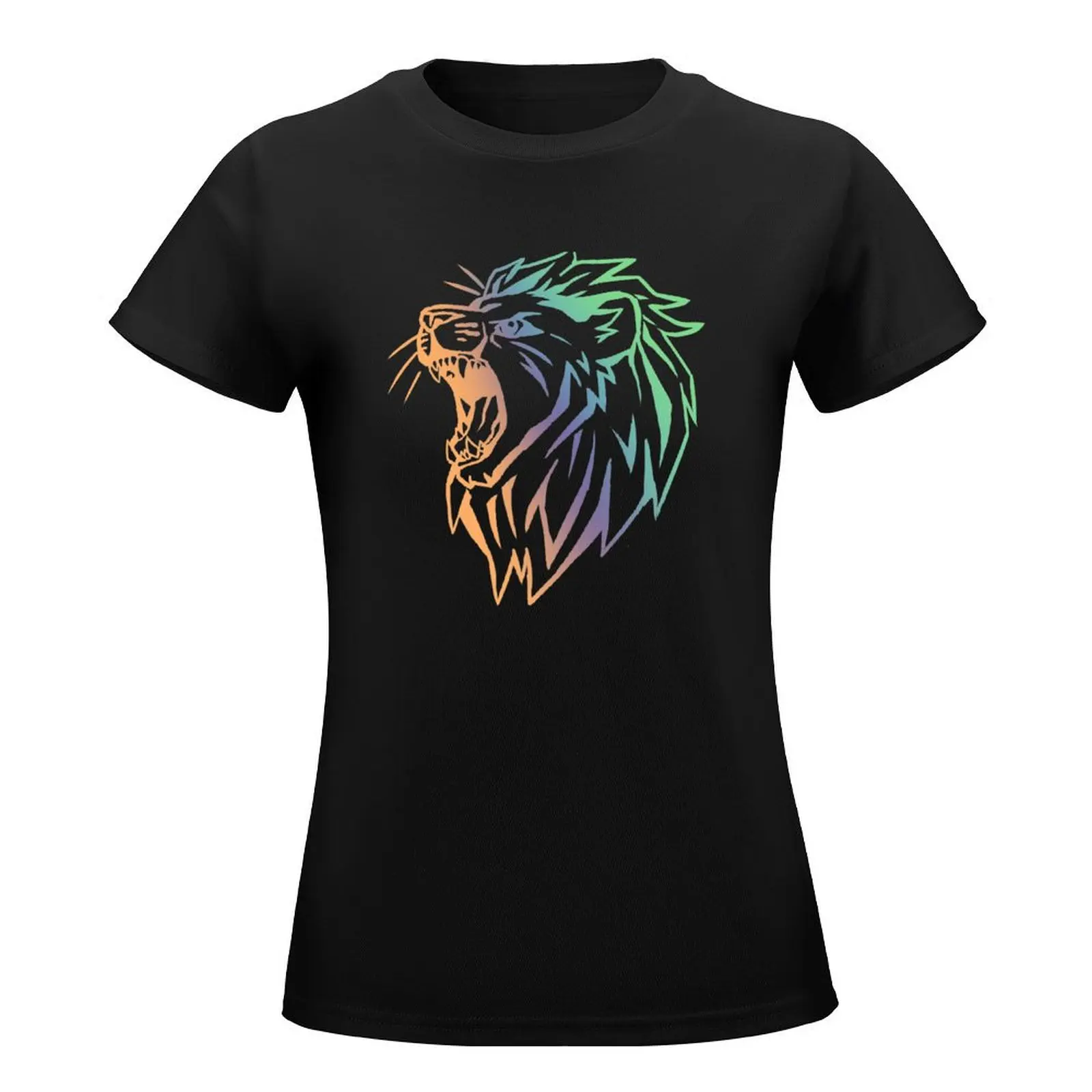 Colourful Roaring Lion T-Shirt tops Blouse hippie clothes cute clothes cute t-shirts for Women