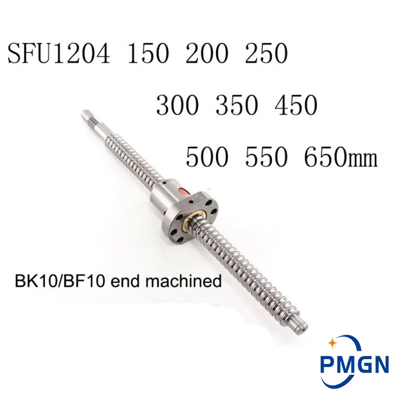 PMGN obrabiane SFU1204 150 200 250 300 350 400 450 500 550 600 650 mm elementy do walcowania na zimno śruby kulowej z 1204 pojedyncza nakrętka kulkowa