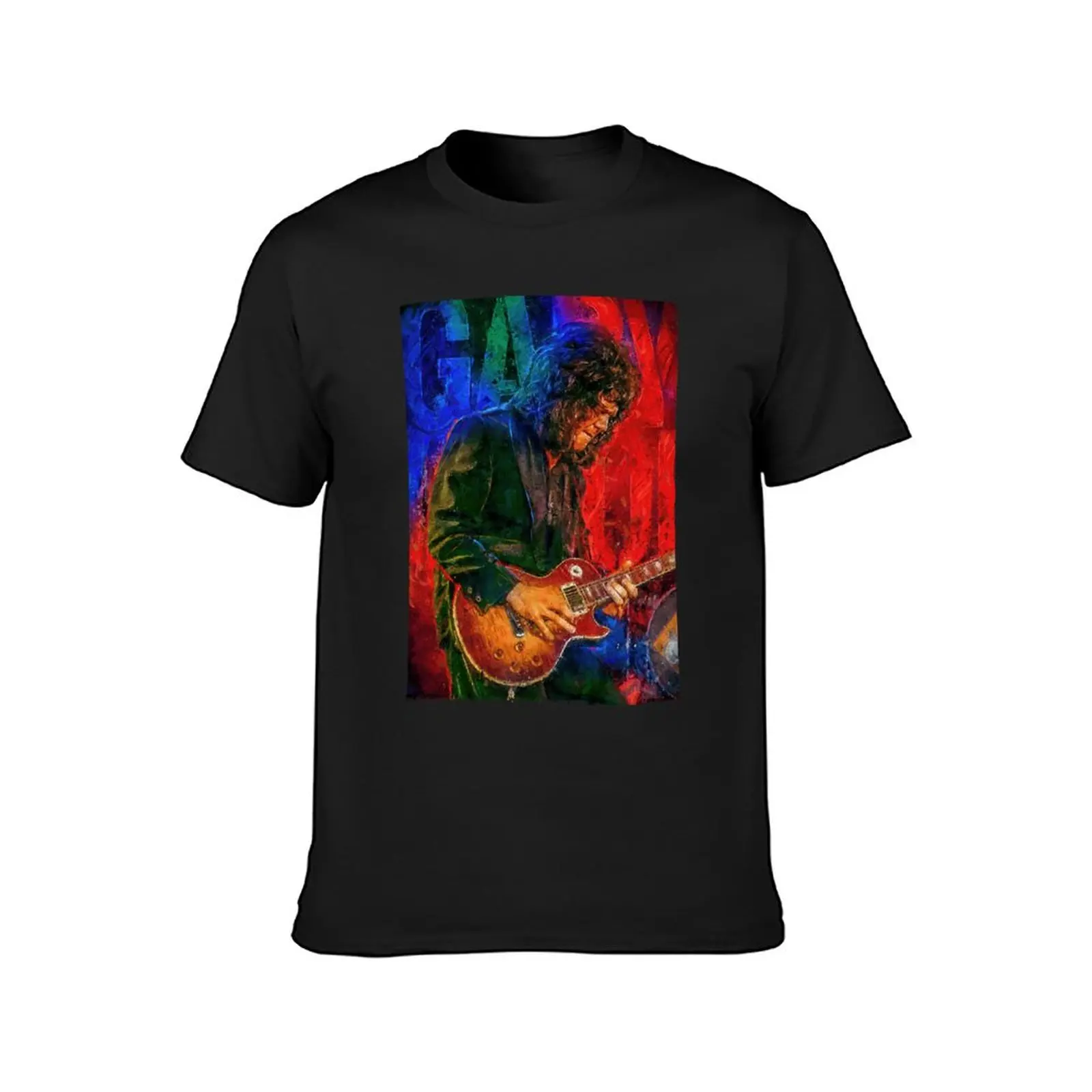 Homens Gary Moore retrato arte t-shirt, T-shirt extragrande, manga curta T, roupas de verão