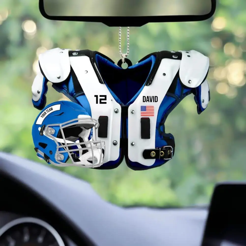 Car Soccer Ornament Sturdy Football Pendant Football Pendant American Football Ornament Football Shoulder Pads with Helmet