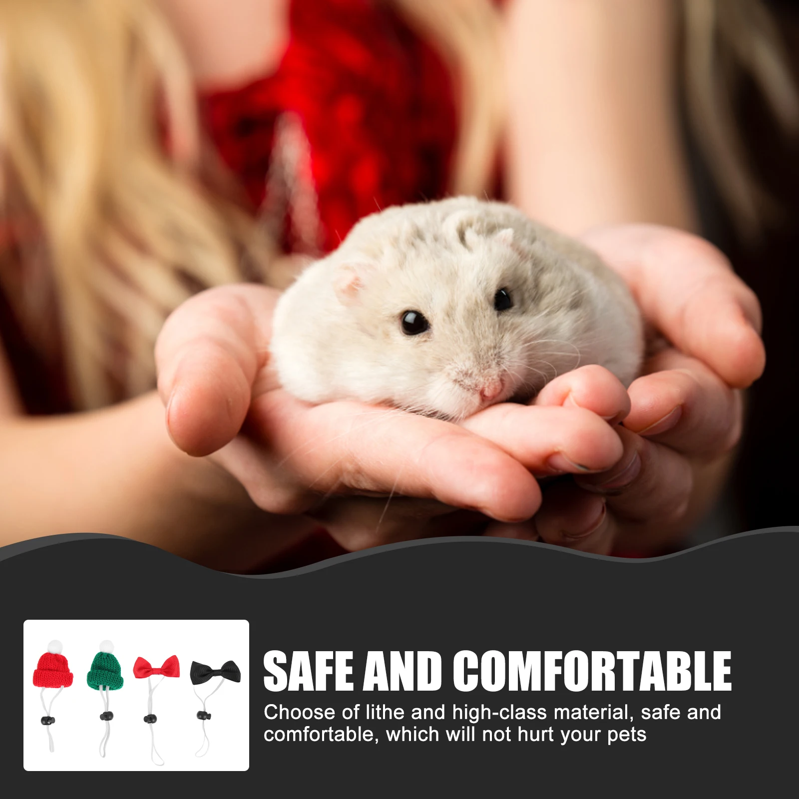 

1 set 1 Set Of Adjustable Tiny Pet Hats Decorative Knitting Small Bow Ties Adorable Reptile Christmas Party Hat Woolen Yarn Pet