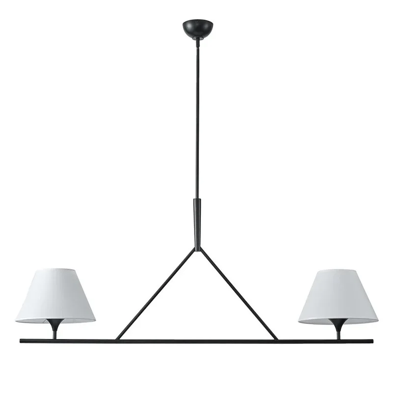 

American retro simple light luxury multi-head fabric dining room chandelier living room bedroom
