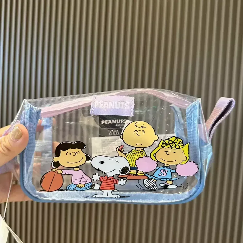 

Snoopy Transparent Makeup Bag Cartoon Portable Toiletry Organizer Bags Women Fashion Travel Cosmetic Storage Pouch Handbags