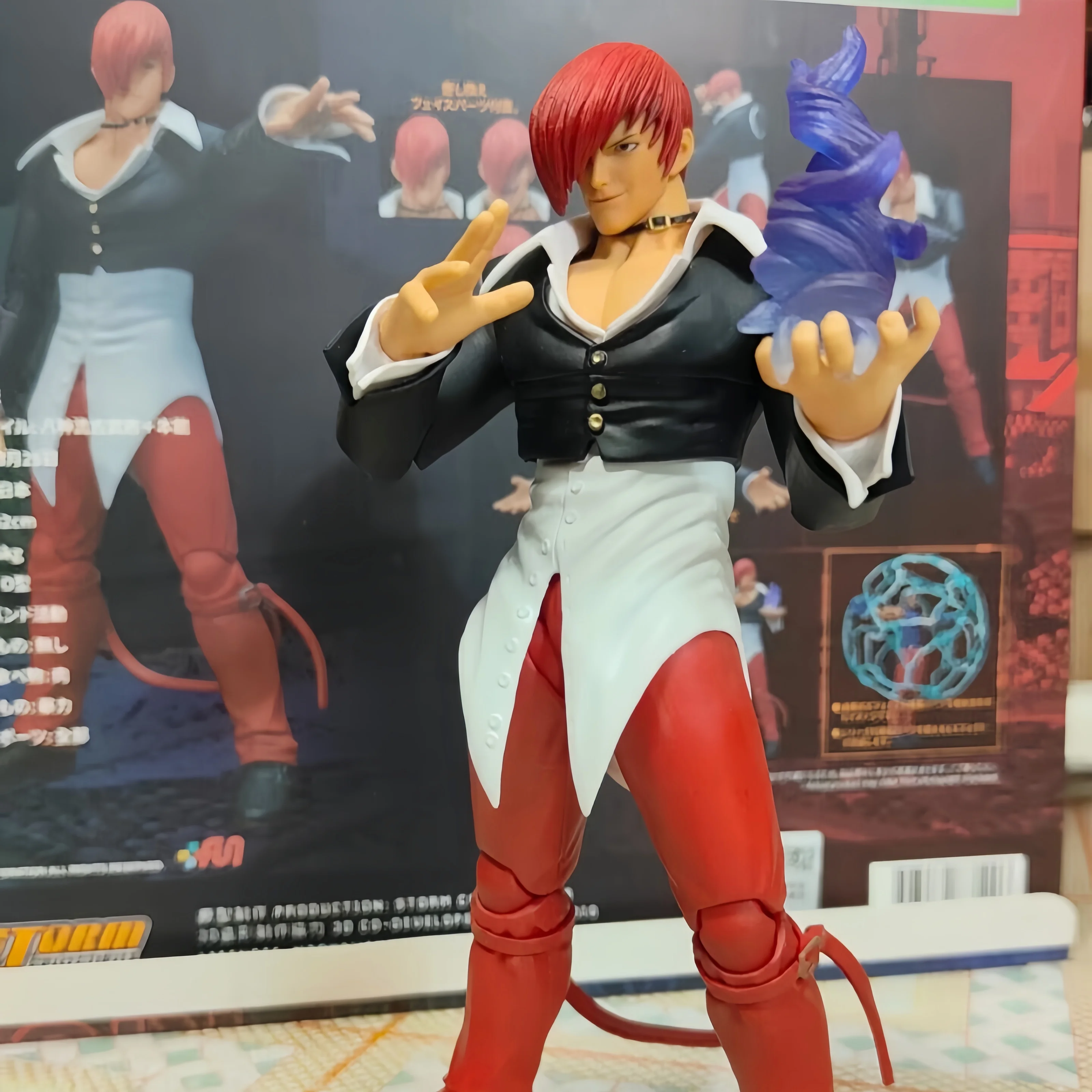 19cm o rei dos lutadores '98 figuras de anime iori yagami figura de ação tempestade brinquedos estátua coletar quartos decoração modelo presente natal