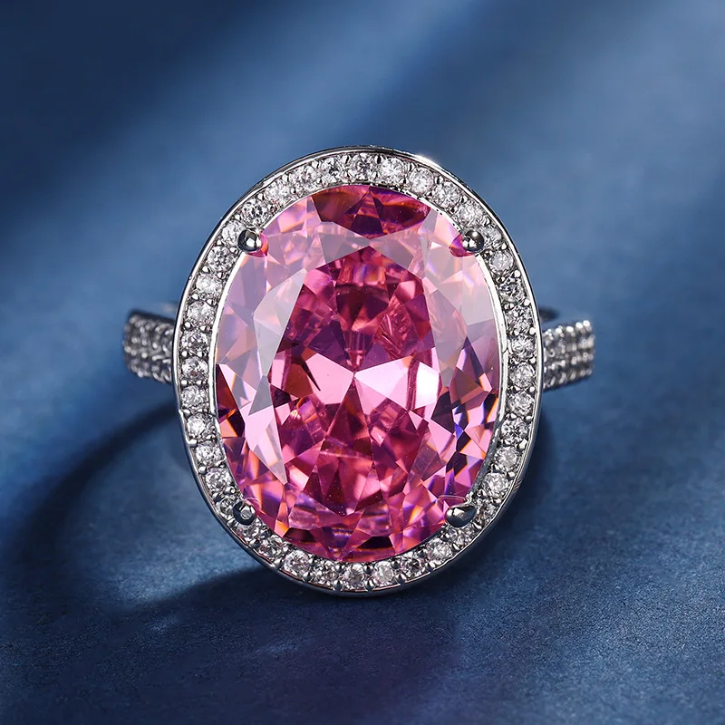 Jewelry Gold Plated Colored Gems Suit Female Denier Shape Birthday Gift Main Stone 13*18-12*16