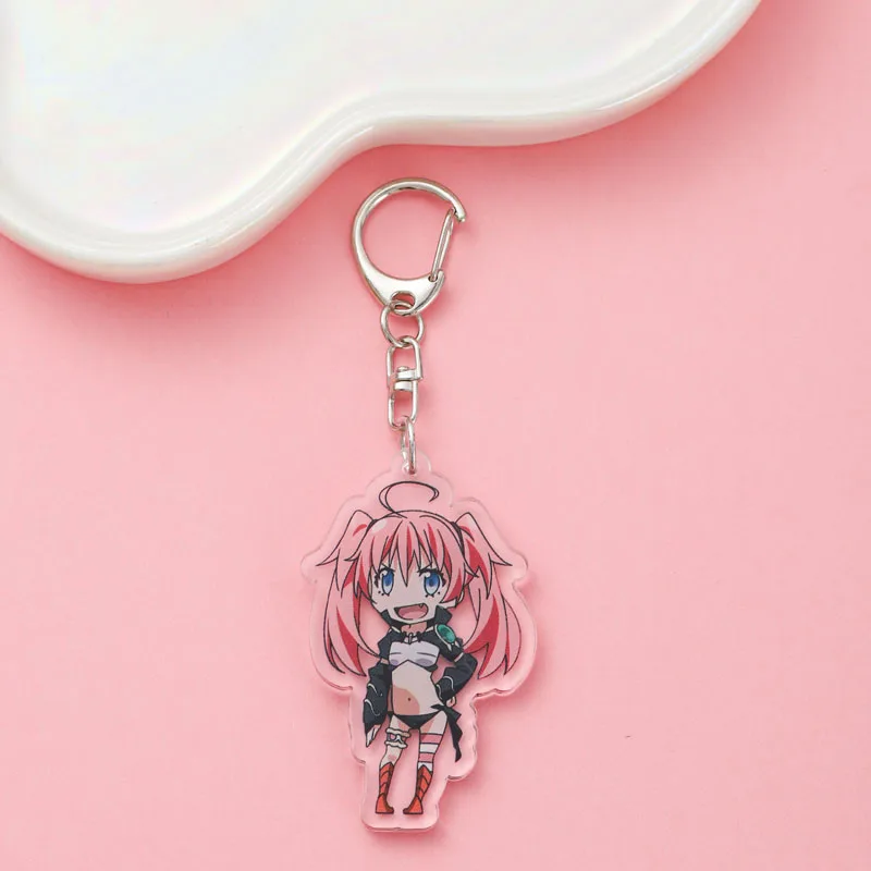 9Pcs Anime That Time I Got Reincarnated as a Slime Acrylic Car Keychain Cute Backpack Pendant Bag Charms Accessories Decoration view 3