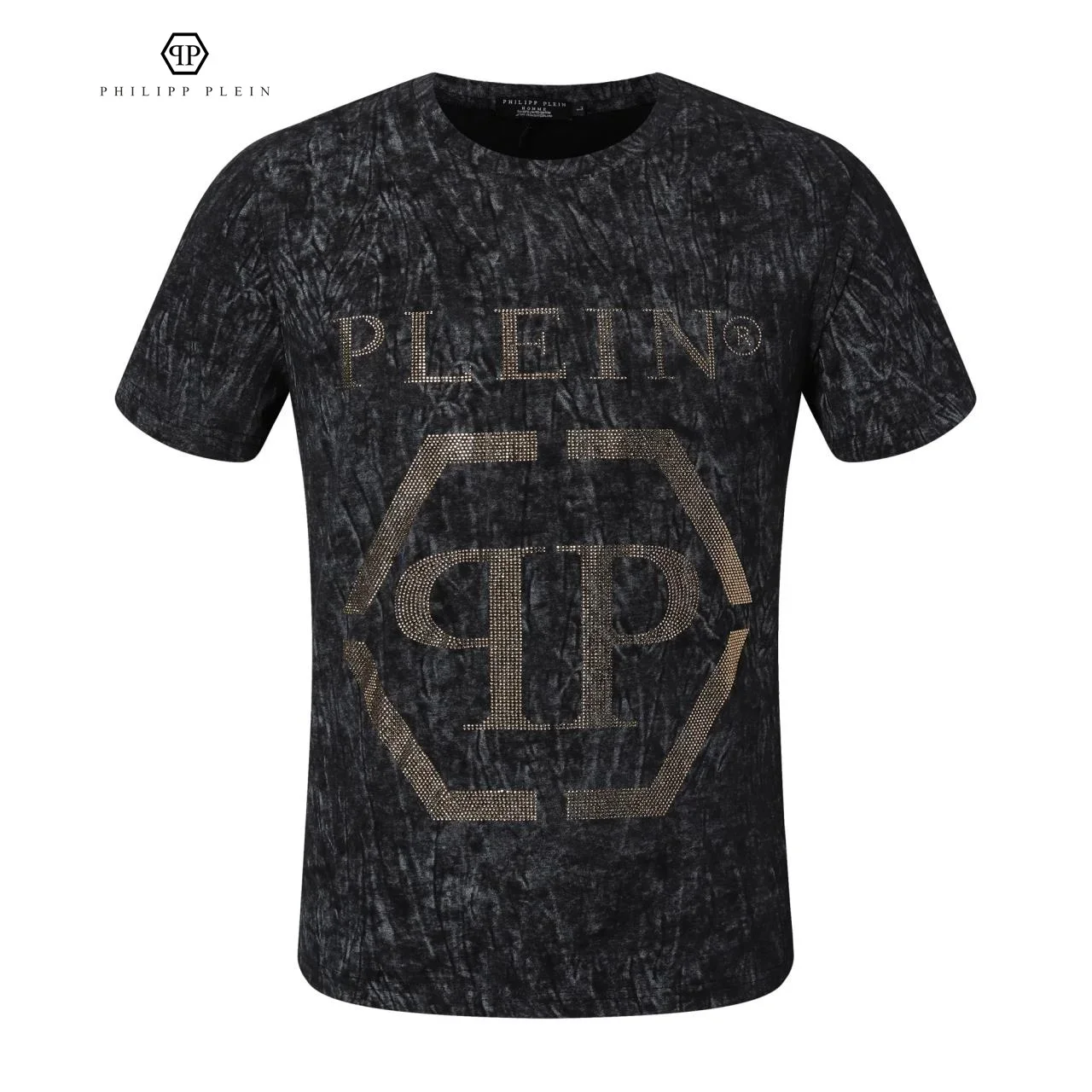 Philipp Plein Luxury Diamond Summer Crew Neck Men's and Women's Summer T-shirt Classic Fashion Casual Business Pure Cotton