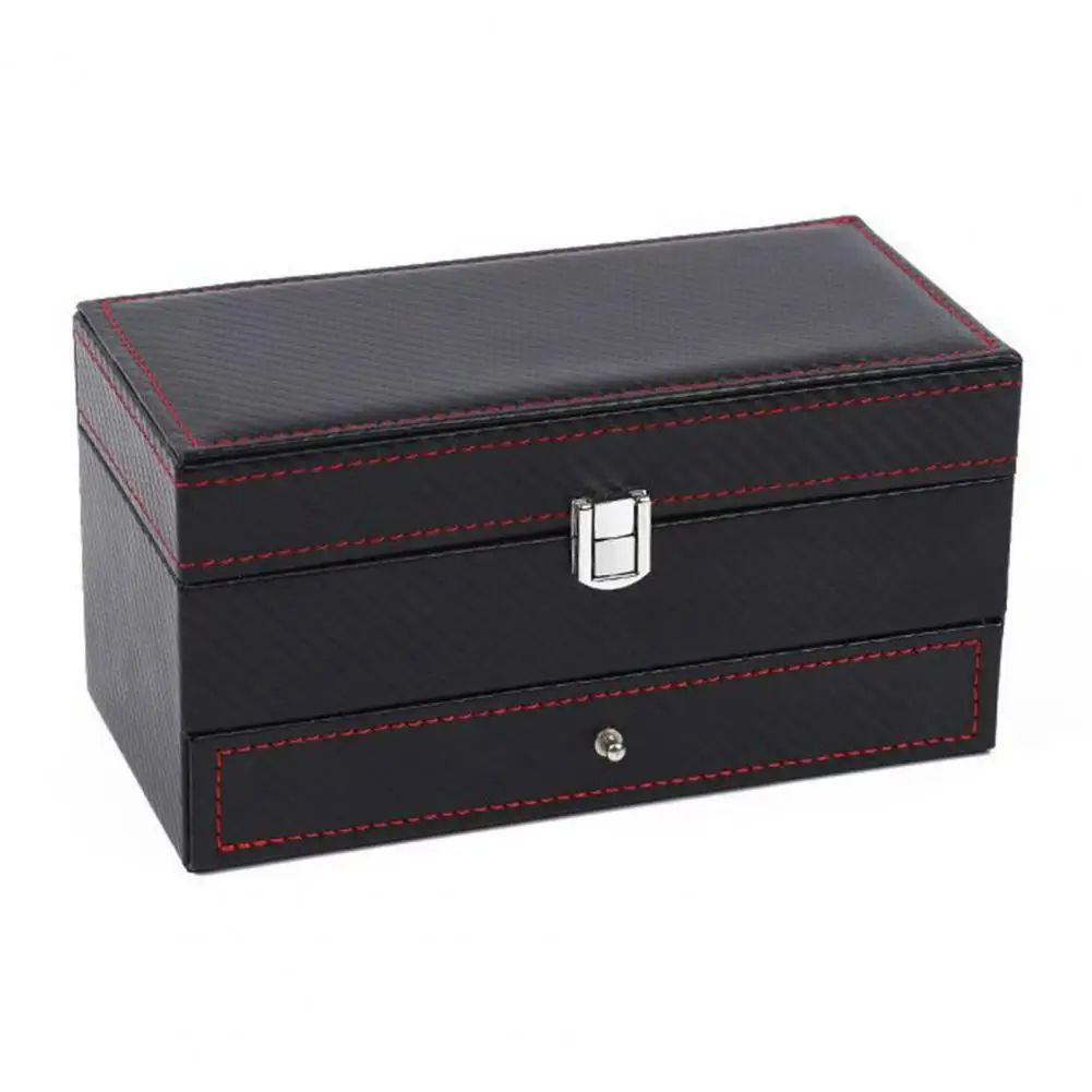 Versatile Jewelry Watch Display Case Capacity Double Layer Watch Jewelry Storage Box for Quick Classification of Watches Rings