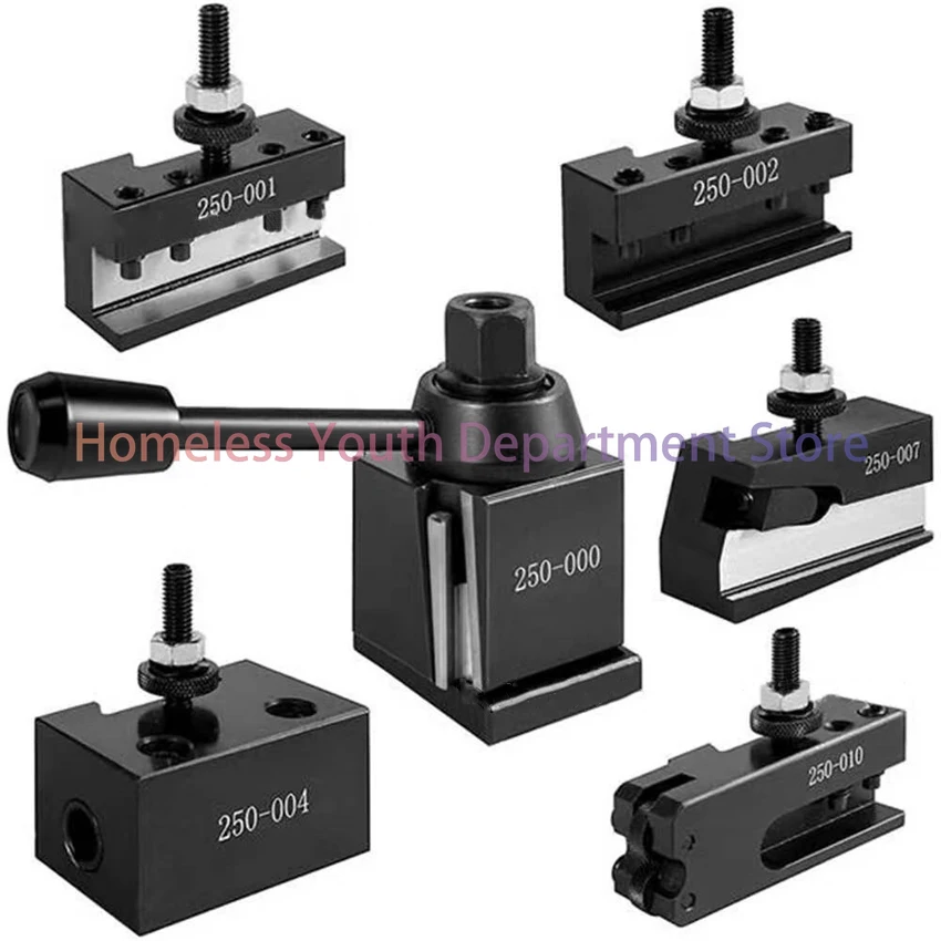 6Pcs/Set 250-000 High Precision Lathe Quick Change Tool Post Holder Kit Lathe Tool Holder Mini Lathe Tool Post  Holder