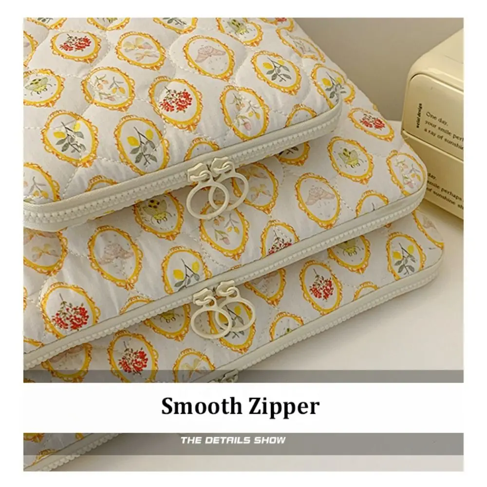 11-15 Inch Laptop Sleeve Water-Resistant Flower Pattern Computer Cover Cartoon Protective Tablet Carrying Bag for Women