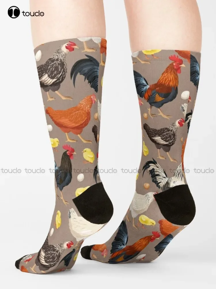 Chicken Colorfull Pattern Socks Novelty Socks For Women Unisex Adult Teen Youth Socks Christmas Gift Custom Hd High Quality Sock