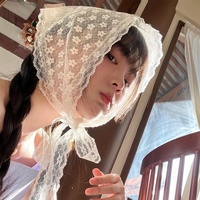 1PC triangle Lace scarf white sweet Lace Turban Headscarf  Travel Photo Headband Hair Accessories Suitable ladies girls