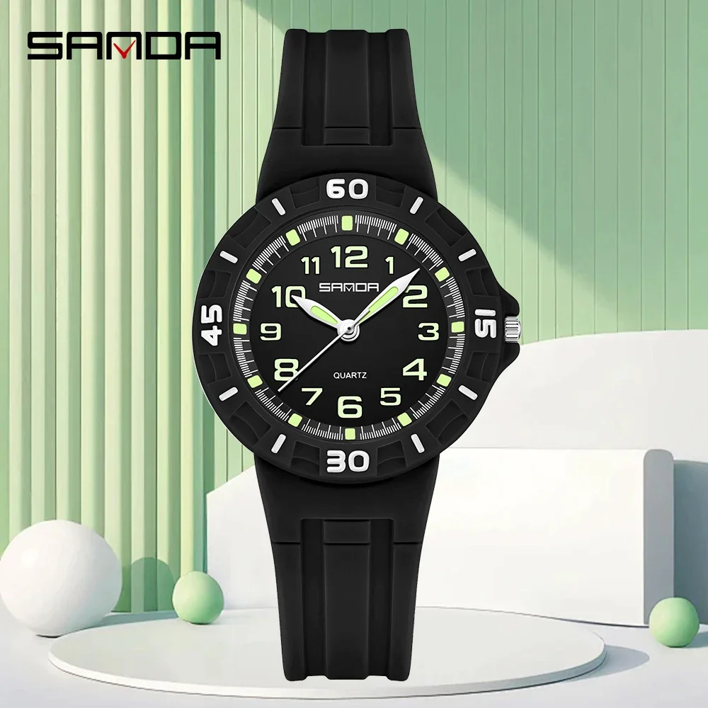 SANDA 6386 Student Quartz Watch 50m Waterproof Luminous Durable Sports Watch for Men and Women Simple and Elegant