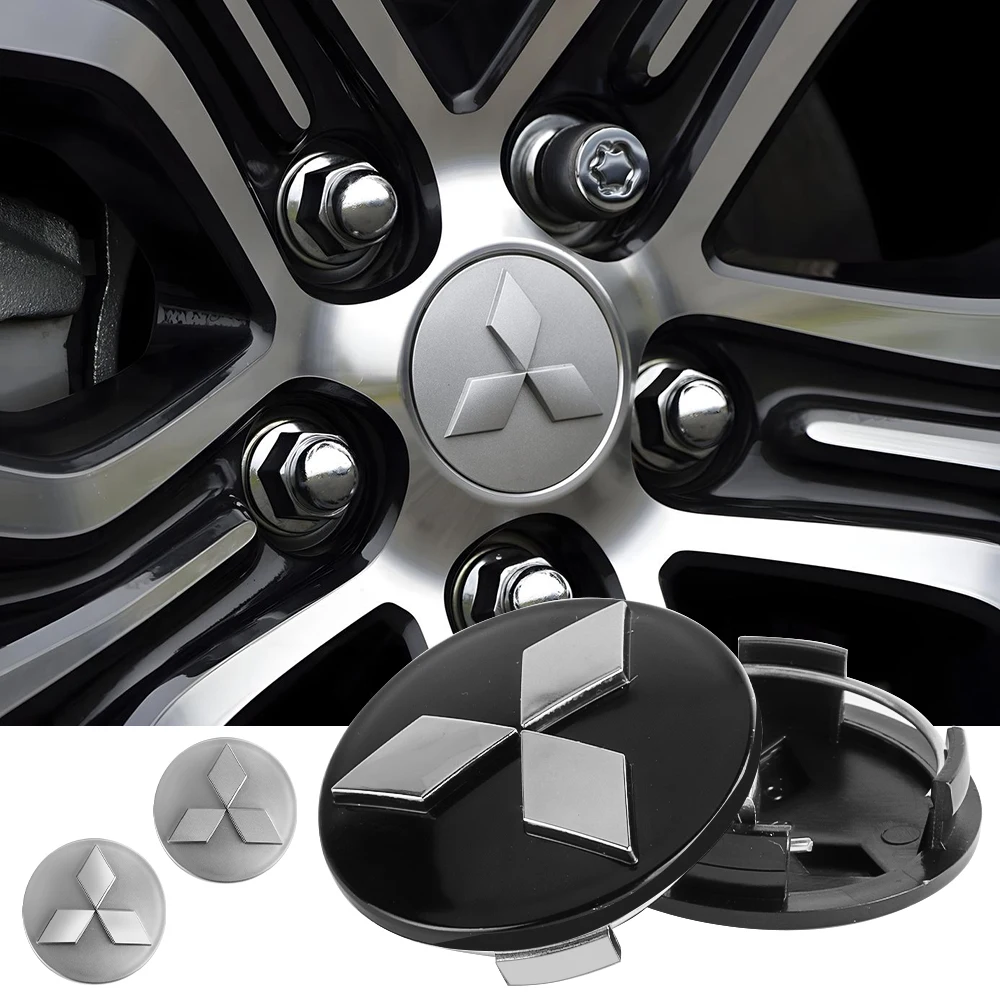 60mm 3D Car Wheel Center Caps Tyre Rim Hub Badge Stickers for Mitsubishi Lancer EX Outlander ASX Competition Pajero Ralliart