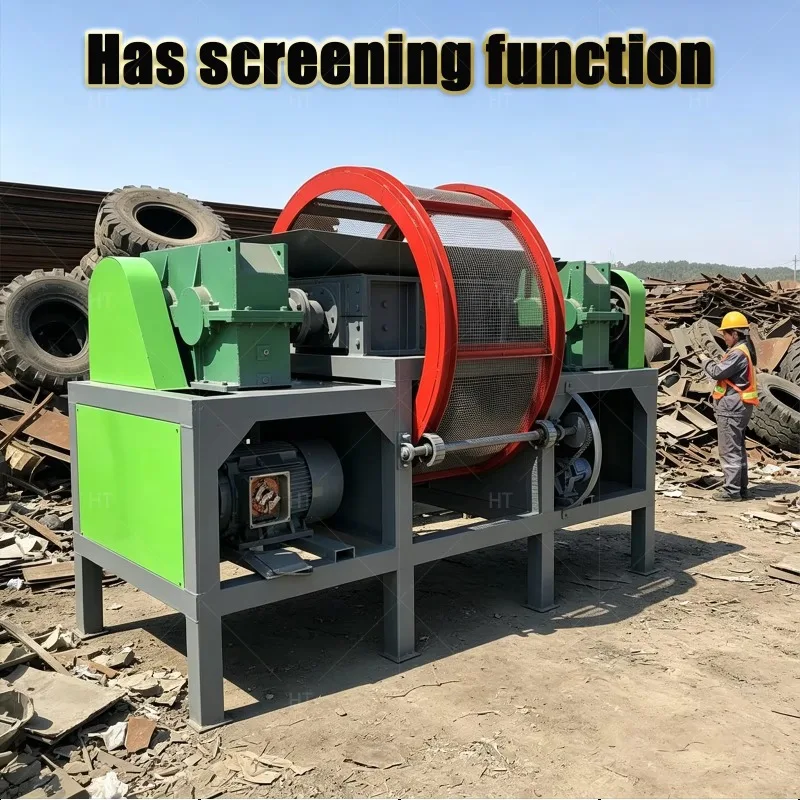 Customized Rubber  Waste Plastic Shredder Tire Paint Bucket Waste Shredder With Screening Function Double-axis Shredder